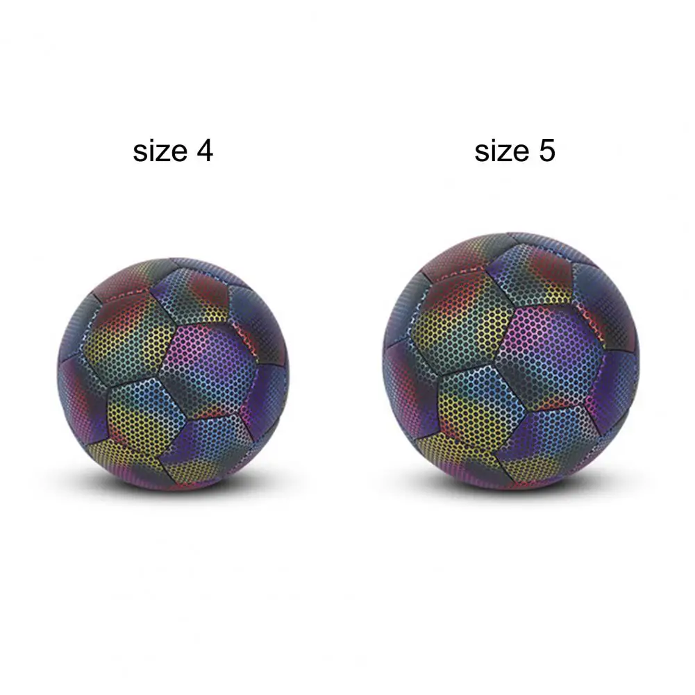 

80%HOTSize 4/5 Reflective Football Compact Anti-corrosion TPU Reflective Glow in The Dark Football for Adult Kids Football Train