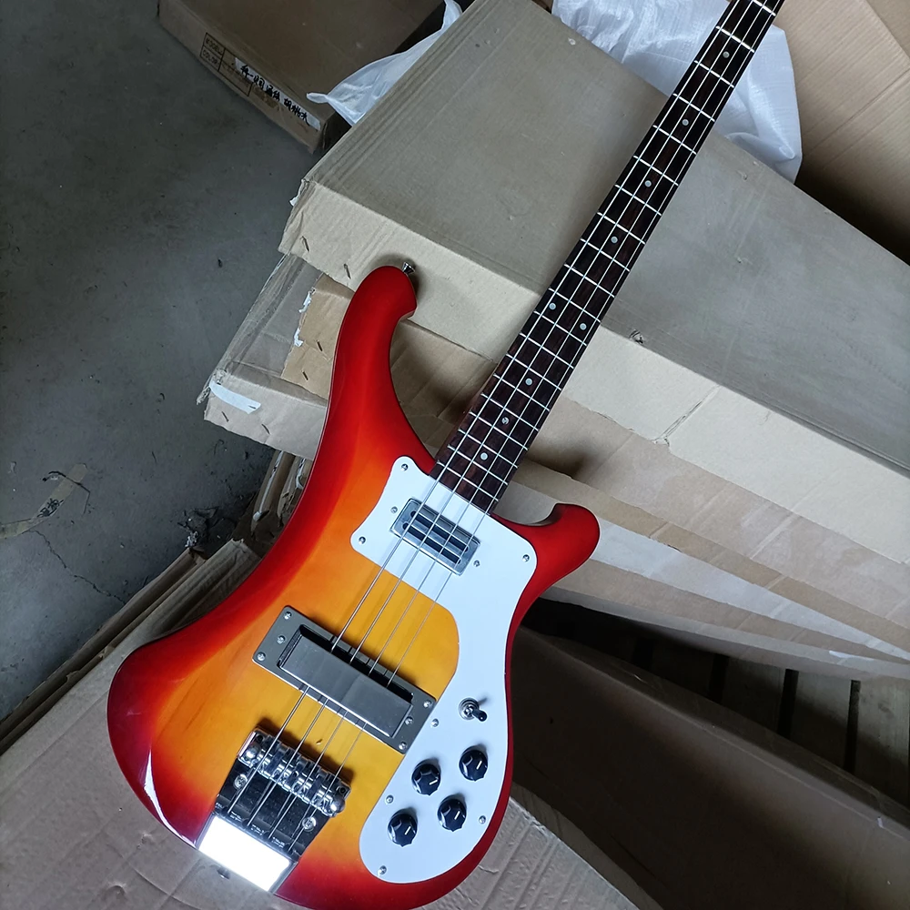 

Free Shipping 4 Strings Cherry Sunburst Electric Bass,Rosewood Fretboard