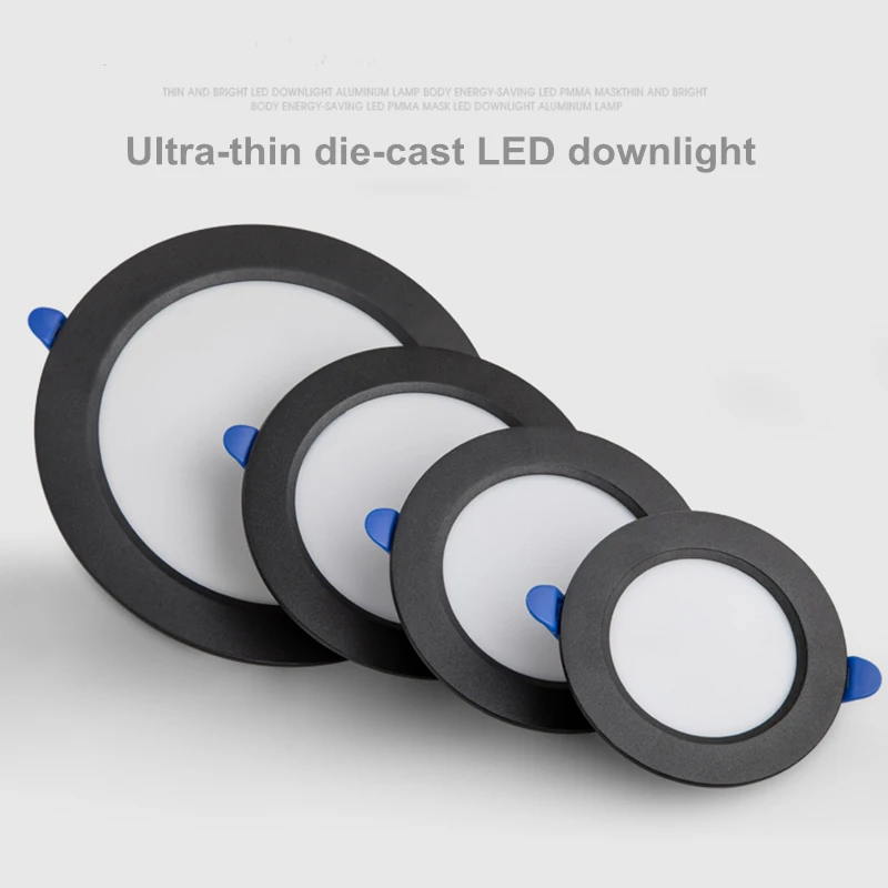 Round LED ultra-thin downlight embedded household 5W 9W 12W 18W living room aisle AC220V | Лампы и освещение