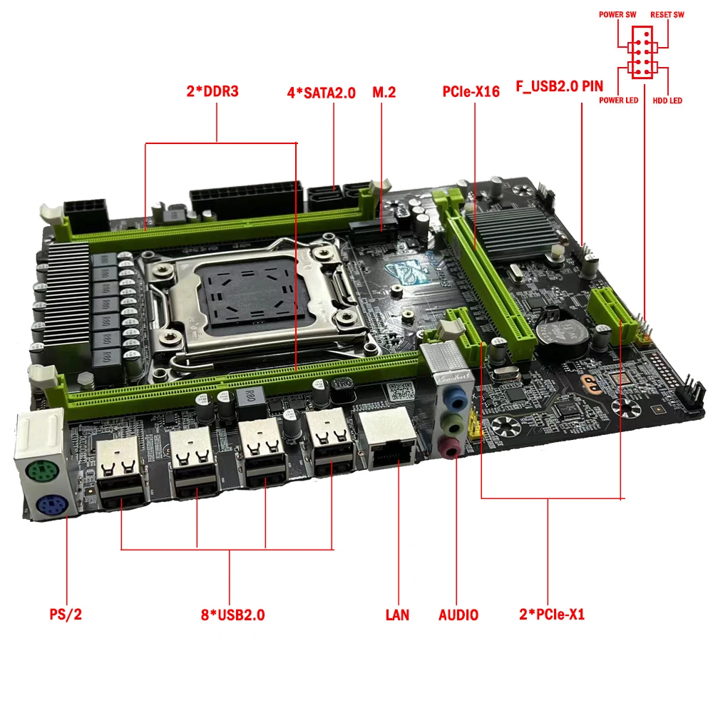 Комплект материнской платы X79 с процессором Intel Xeon E5 2660 LGA 2011 без ОЗУ поддержка DDR3