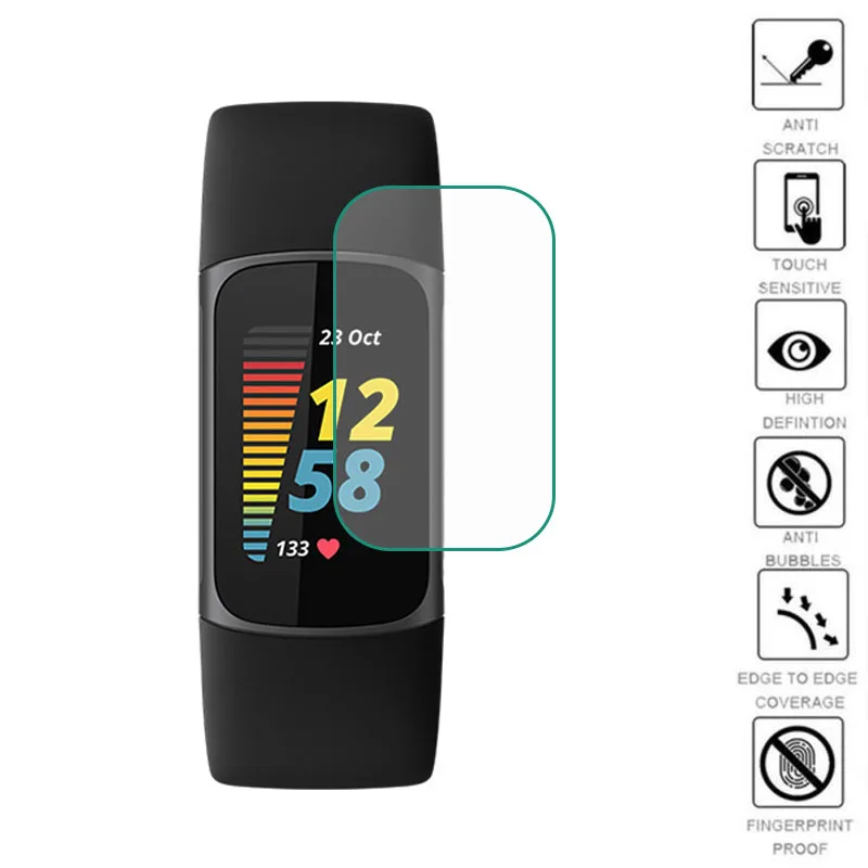 5 шт. мягкая прозрачная защитная пленка из ТПУ для Fitbit Charge 5/4/3 смарт-браслет