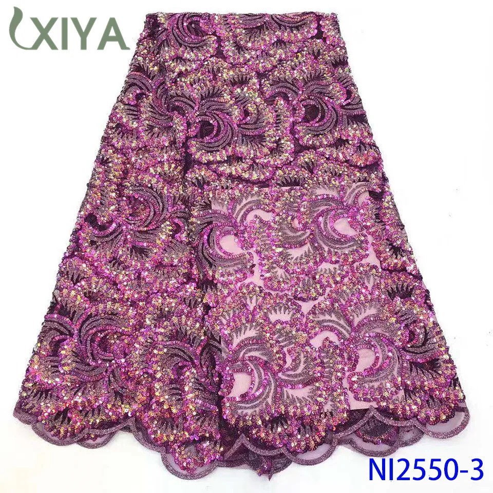 Последовательная кружевная ткань 2020 высокого качества ткани с блестками