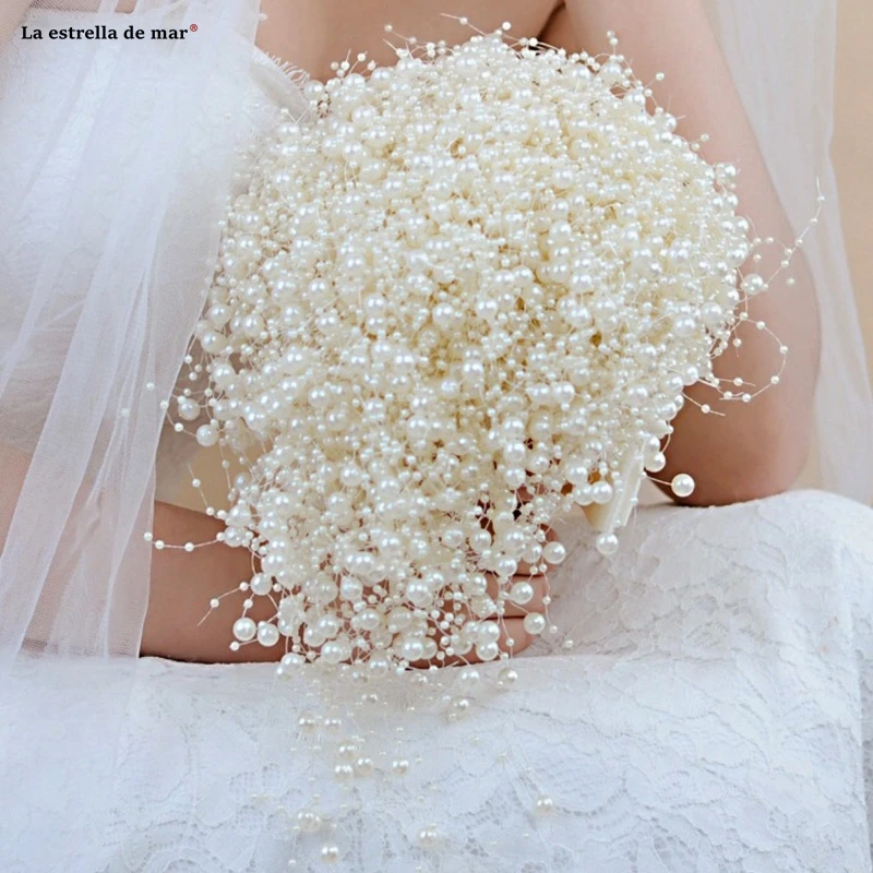 Ramos de flores para novias новые туфли с жемчугом цвета слоновой кости белый Комплект