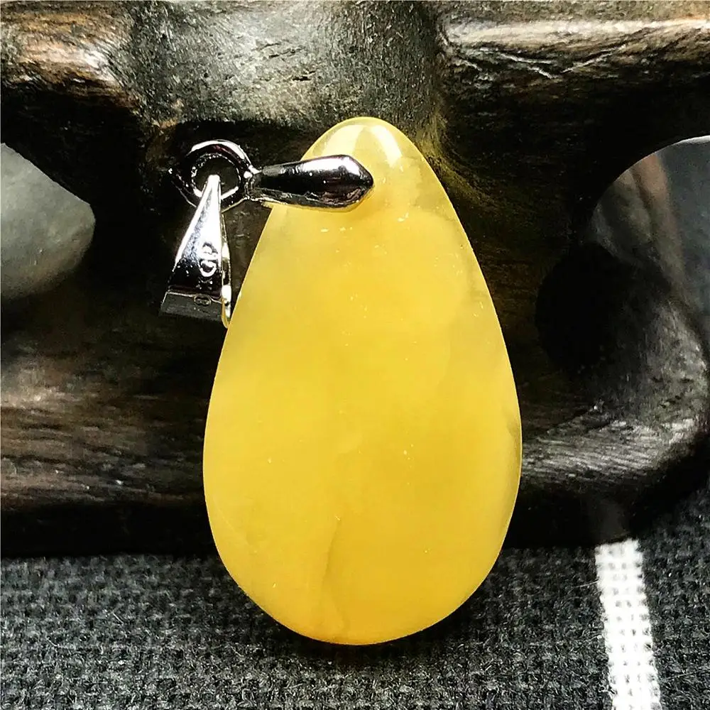 Ожерелье кулон Натуральный Желтый Янтарный Бисер для женщин мужчин кристалл 22x14x5