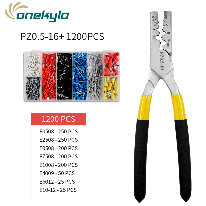 1200 шт. клеммный разъем для кабеля с ручным зажимом щипцы набор обжимных