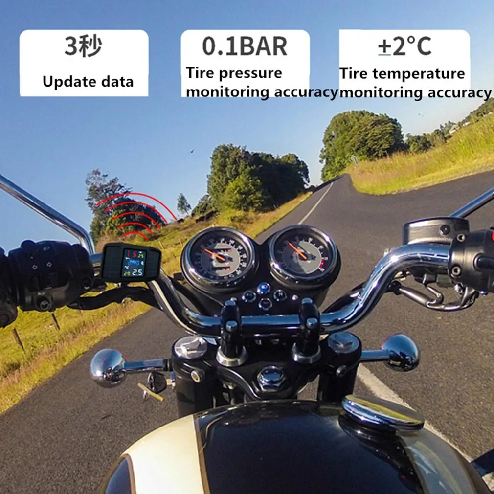 

C410 External Motorcycle Solar Tire Pressure Detector External Wireless High Precision Built-in Lithium Battery