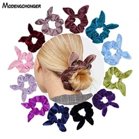 30 colors velvet hair ring velvet rabbit ears hair rope flower elastic rubber band ponytail holder scrunchies hair accessories