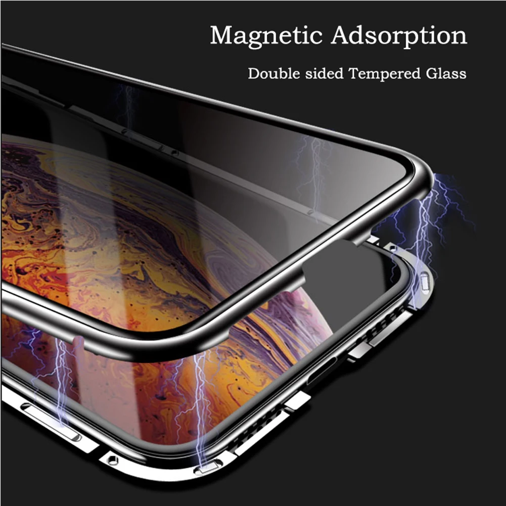 Магнитный чехол из закаленного стекла для iPhone 11 Pro Max 11 Pro 11 XS Max XR XS X 7 8 6 6S Plus защита всего тела 360