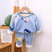 Winter autumn New Kids Pajamas Sets Boys Girls clothes Cartoon velvet Topspants 2PcsSet Childrens Clothing suit Sleepwear 2-8Y