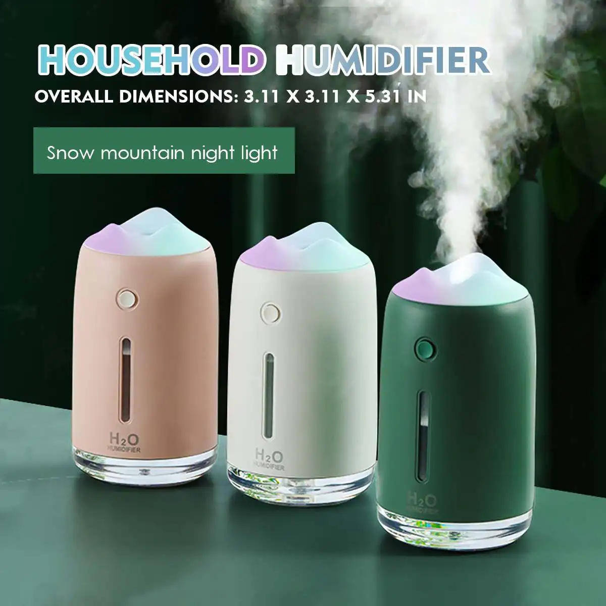 

5V 2W Portable USB Mini Car Home Humidifier 310ml Mist Purifier Colorful Night Light Air Fresher Fogger Essential Oil Diffuser