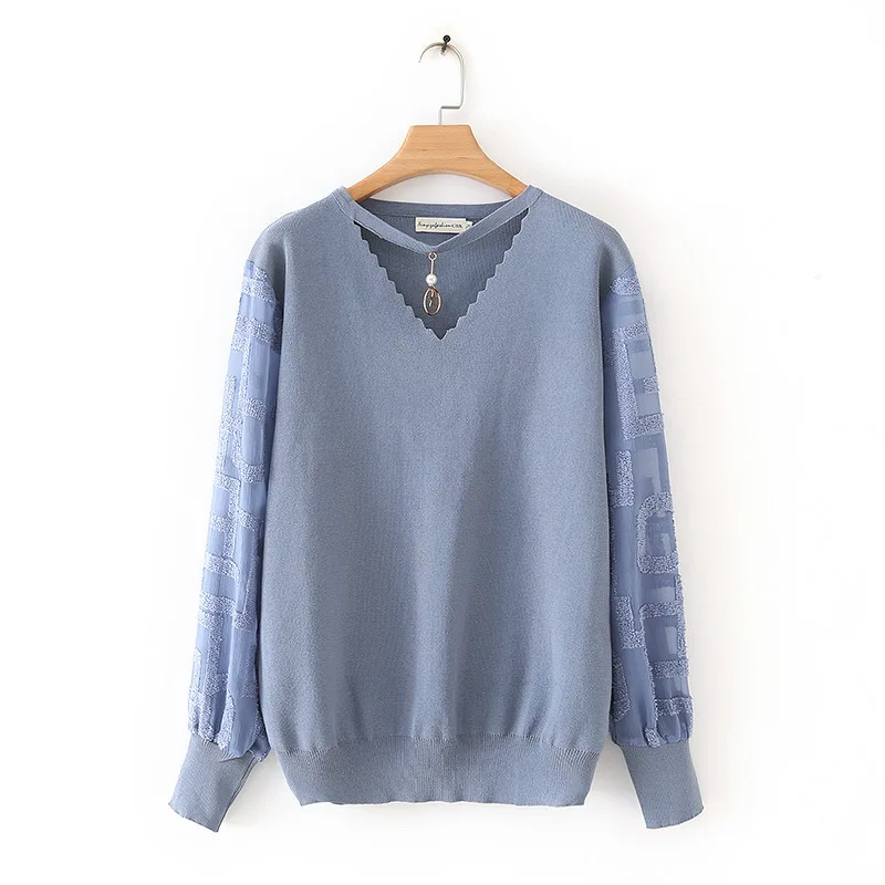 Повседневные незаменимые свитера размера плюс осень 2019 женские модные свободные