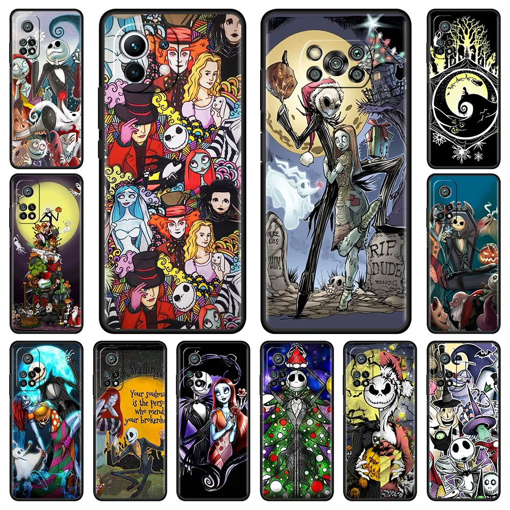 

Disney Case For Xiaomi Mi 11 Lite 11T Pro Note 10 10T 9T Black Soft Silicone Phone Cover Cartoon Cute Shell The Nightmare Before