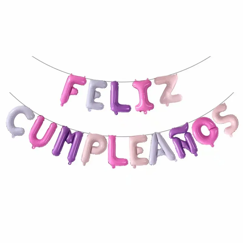 15 шт./компл. FELIZ cumpleaños письмо Фольга шар Испанский Русский алфавит День рождения