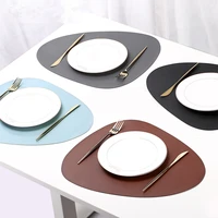 2 4 6 pcs pu placemats for table waterproof non slip insulation leather place mat set nordic style christmas napkin for kitchen