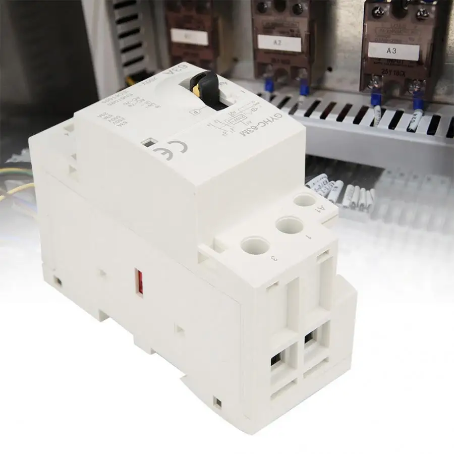 Контактор 2P 63A 220 В 50 Гц din рейка AC контактор для дома с ручным переключателем
