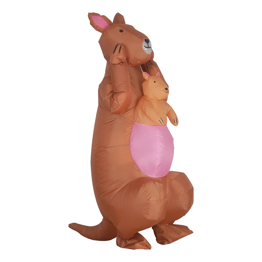 

New Animal Brown Kangaroo and Baby Halloween Cosplay Costumes Cute Birthday Gifts Inflatable Costumes for Adult Man Women