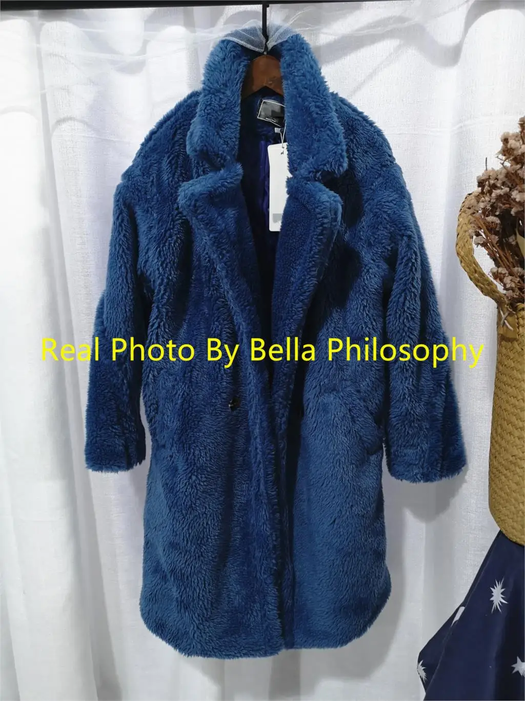 Bella philosophy, Женское зимнее теплое длинное пальто из искусственного меха с длинным рукавом, женское толстое пальто с мишкой Тедди, Повседневная Свободная верхняя одежда