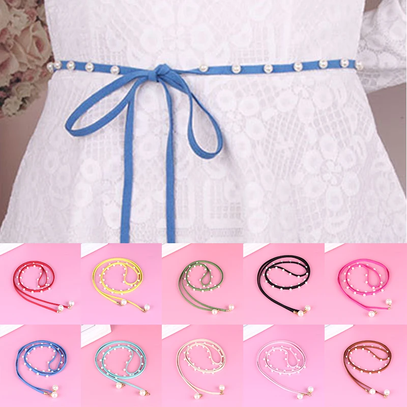 Имитация жемчуга тонкий карамельный цвет женский пояс корейский стиль сладкий