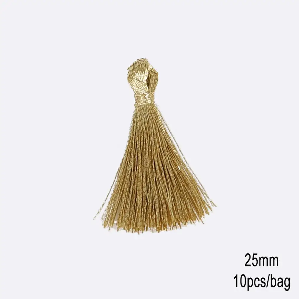 10 шт. 25 мм золотые и серебряные смешанные металлические нитки кисточки Diy