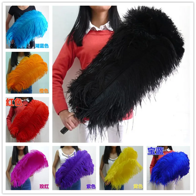 The New 50pcs/lot High Quality Ostrich Feather 60-65cm/24-26inches Carnival Craft Dancers Party Wedding Feather for Crafts