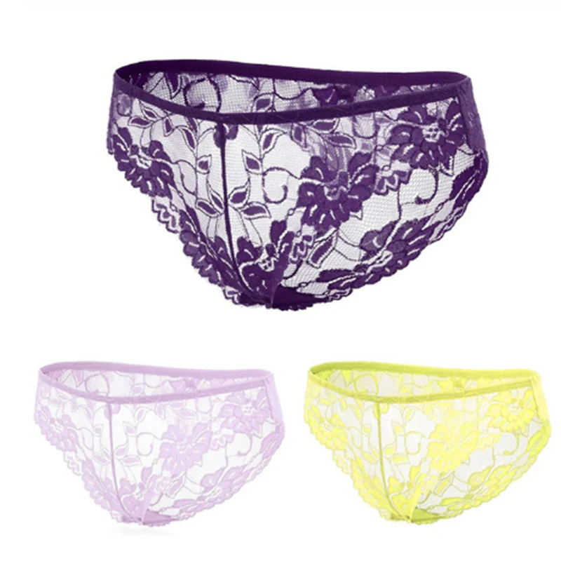 GERRITA 3pcs Women's Sexy Lace Panties Seamless Breathable Panty Hollow Briefs Low-waisted Girl Underwear For Ladies | Женская