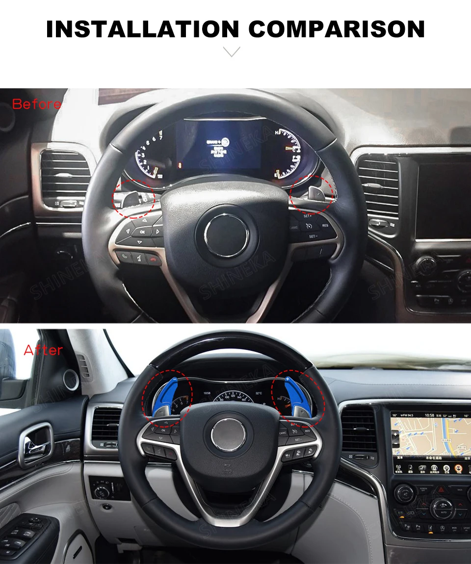 SHINEKA накладки для салона для Jeep Grand Cherokee+ накладка на руль для Grand Cherokee