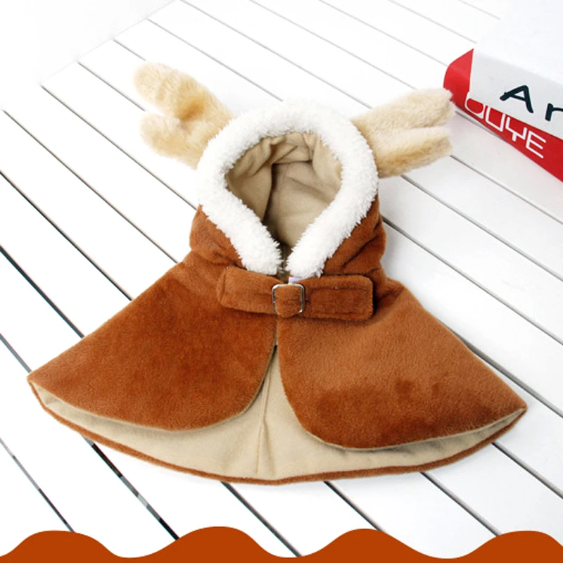 Зимняя собака рождественские костюмы на Хэллоуин для домашних животных накидка