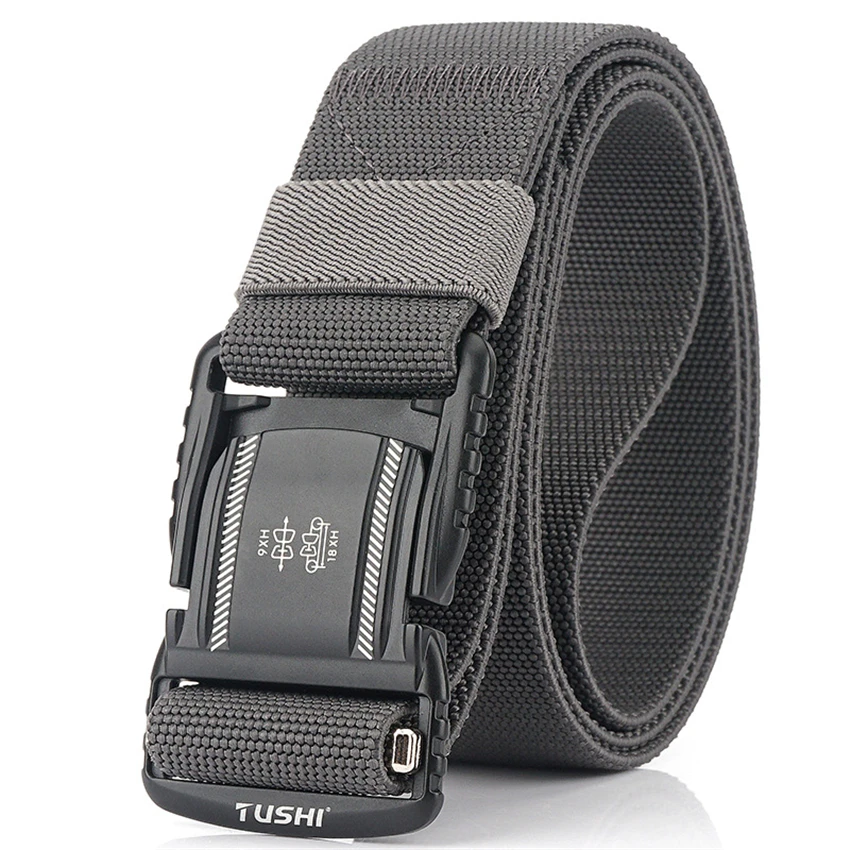

Elastic Men Belt Alloy Magnetic Buckle Outdoor Working Tactical Belt For Jeans Pants Casual Stretch Overalls Male Waist Belt New