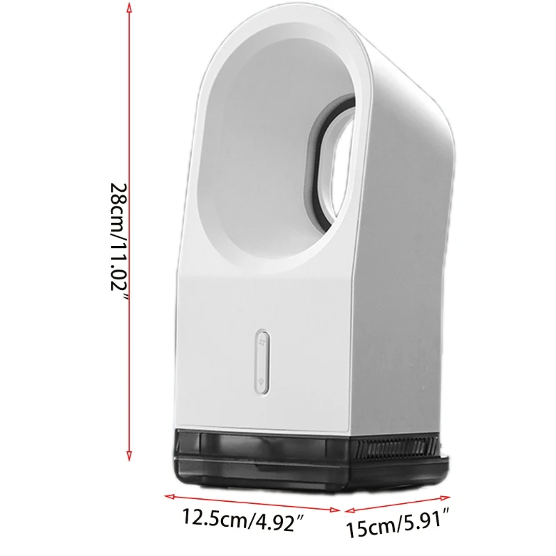 

Electric Bladeless Fan Mini Air Cooler Desktop Mist Humidifier LED Night Light 3 Speed Adjustable Super Quiet for Home