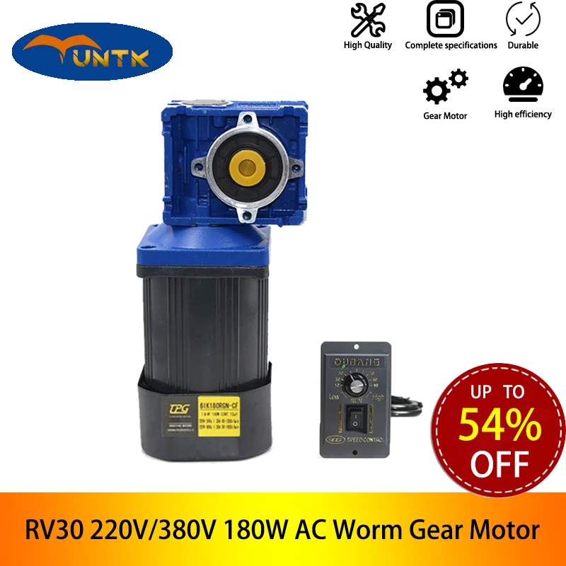 

RV30 220V/380V 180W AC Worm Gear Motor With Speed Reducer Speed Controller High Torque Hot Sale Motor