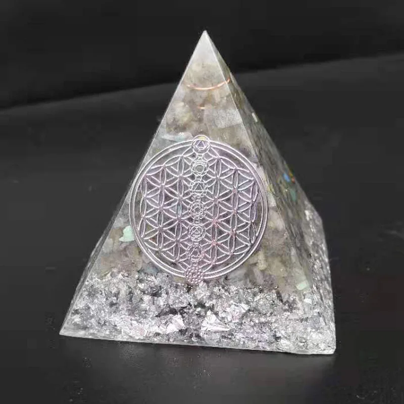 

Orgonite Pyramid Sahasrara Chakra Jeremiel Natural White Crystal To Improve Mood Resin Pyramid Crafts Energy Orgonite