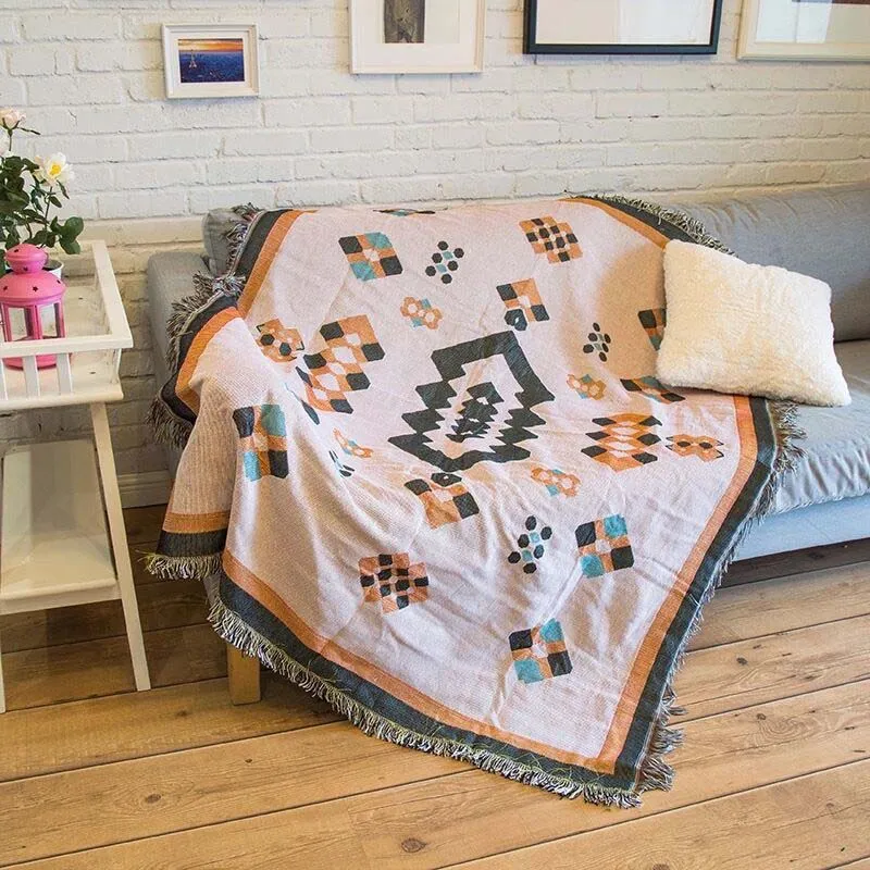 9 Nordic Knitted Couch Armchair Tassels Blanket Pet Dog Sleeper Sofa Mattress Protector Plaid Coverlet - Цвет: 9