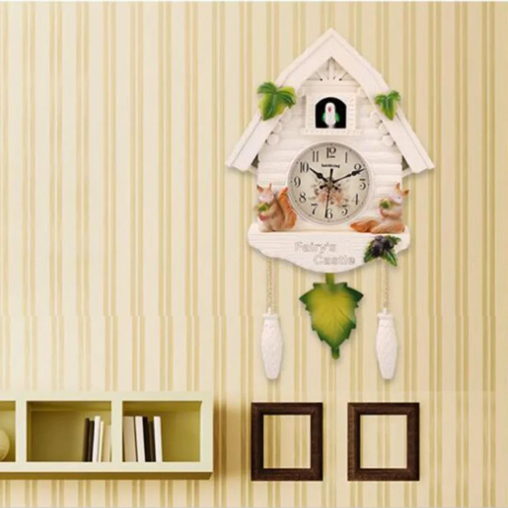 

Silent Decorative Wall Clock Telling Time Clock Hanging Ornament for Bedroom Living-room Bar without Battery - White Rabb