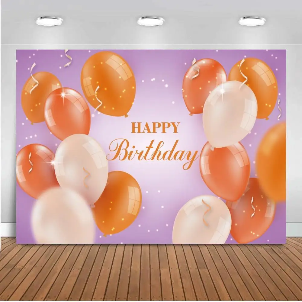 

Gold Blue Balloons Birthday Backdrops For Photography Ribbon Family Shoot Photozone Baby Photo Background For Party Decor