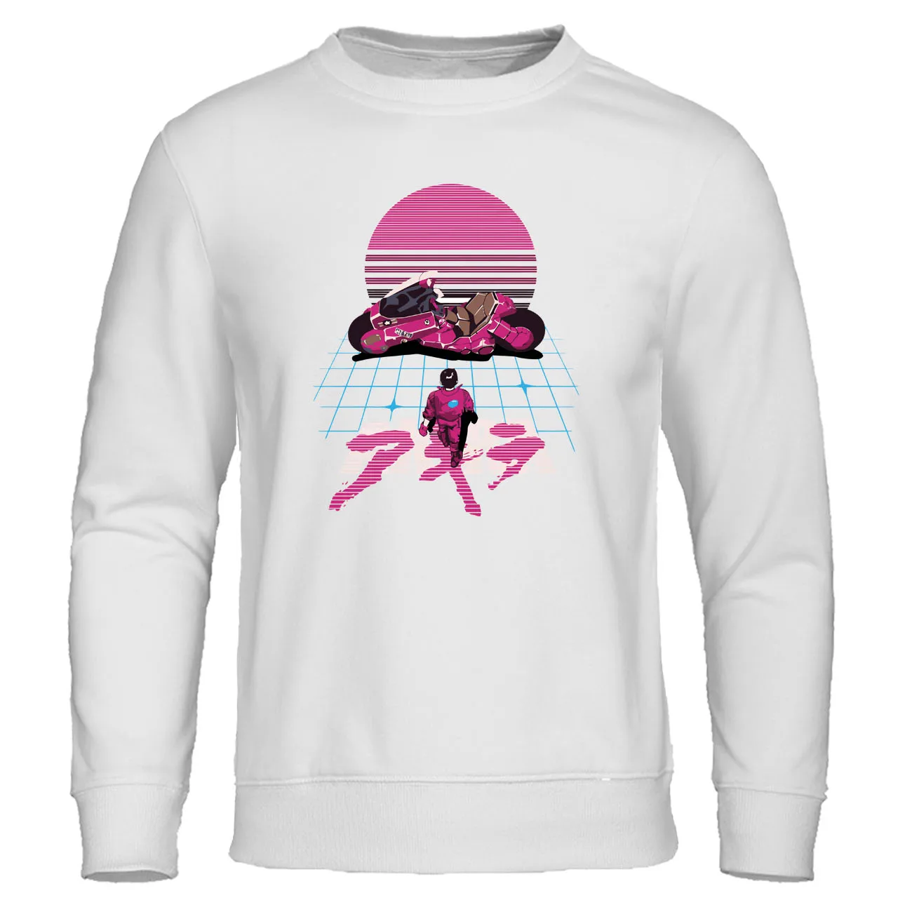 Akira Synthwave Свитшот японского аниме толстовки мужские модные с принтом