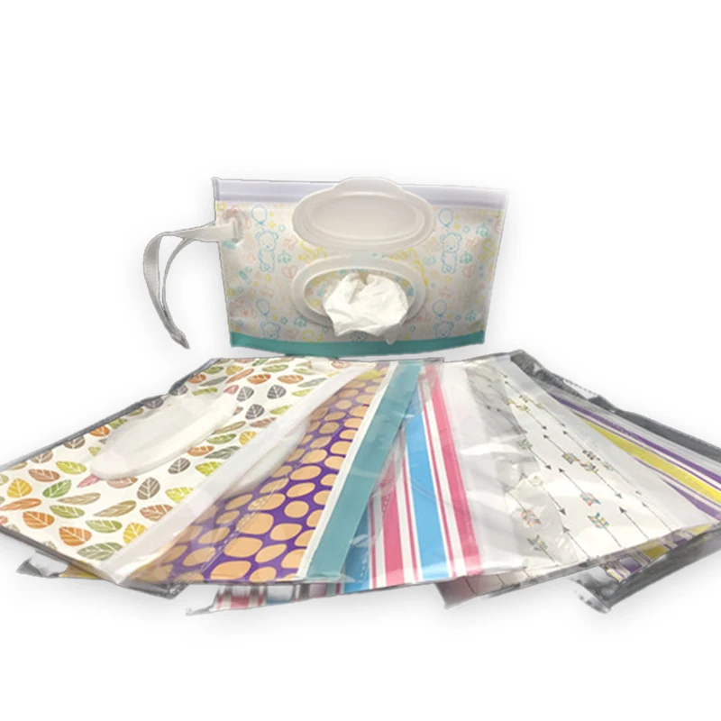 

Cartoon cute EVA Baby Wet Wipes Bag little fish stripes make up Portable Cleaning Clamshell Container Case Kids Reusable Box