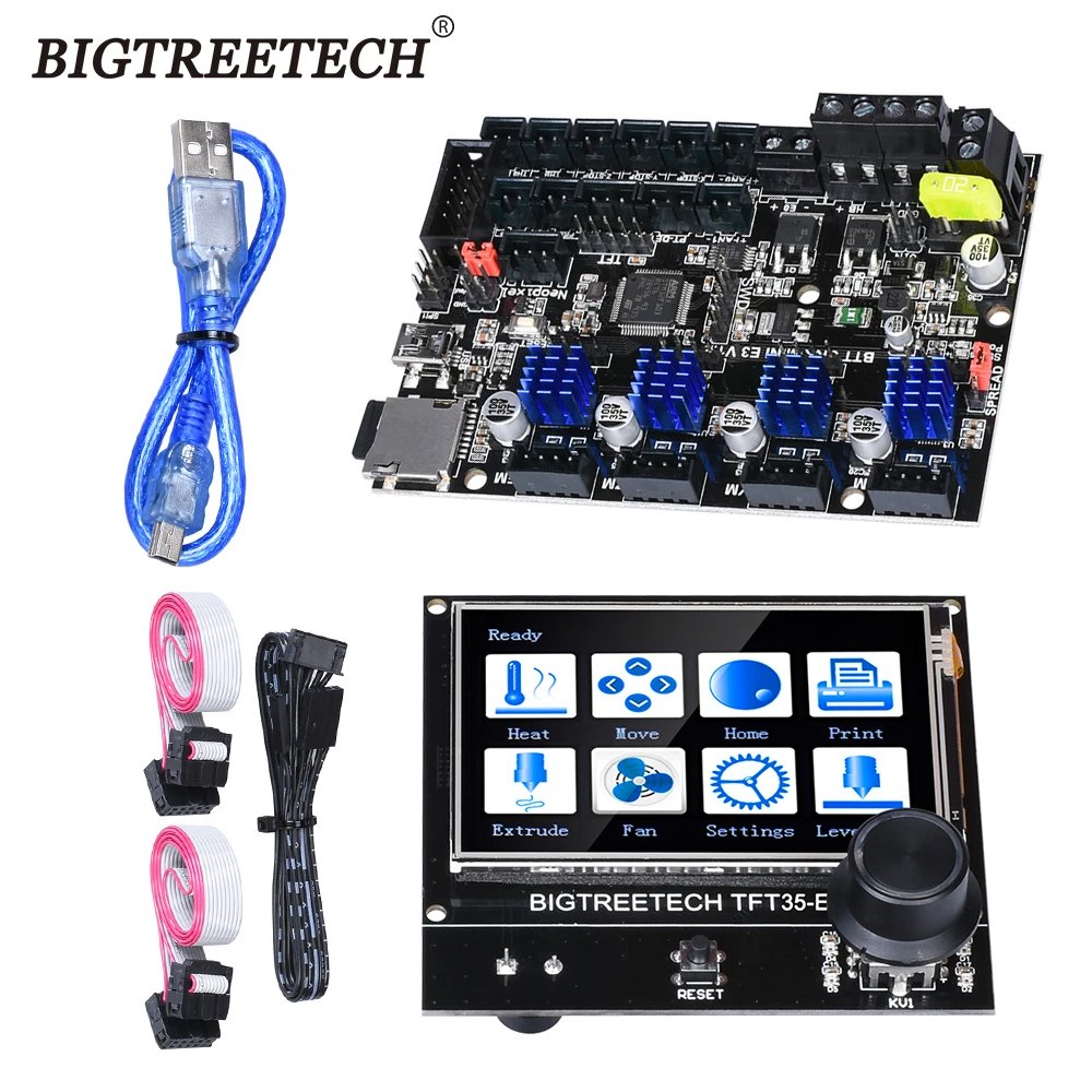 32-битная плата BIGTREETECH SKR MINI E3 V1.2 TFT35 V3.0 с сенсорным экраном TMC2209UART TMC2208 драйвер