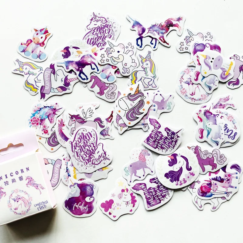 

50 pcs/Pack Cute Unicorn Paper Stickers DIY Decorative Sealing Paste Stick Label Stationery Kids Gift