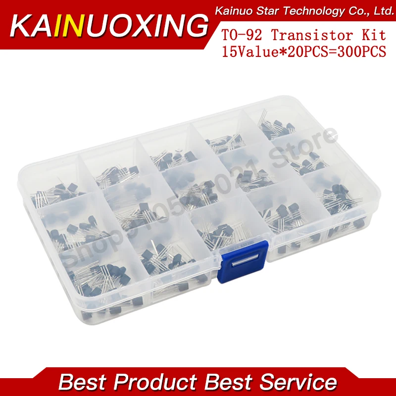 

15Value TO-92 Transistor Assorted Kit 2N2222 S9012 S9013 S9014 S8050 S8550 2N3904 2N3906 2N5401 2N5551 A42 A92 A1015 C1815 13001