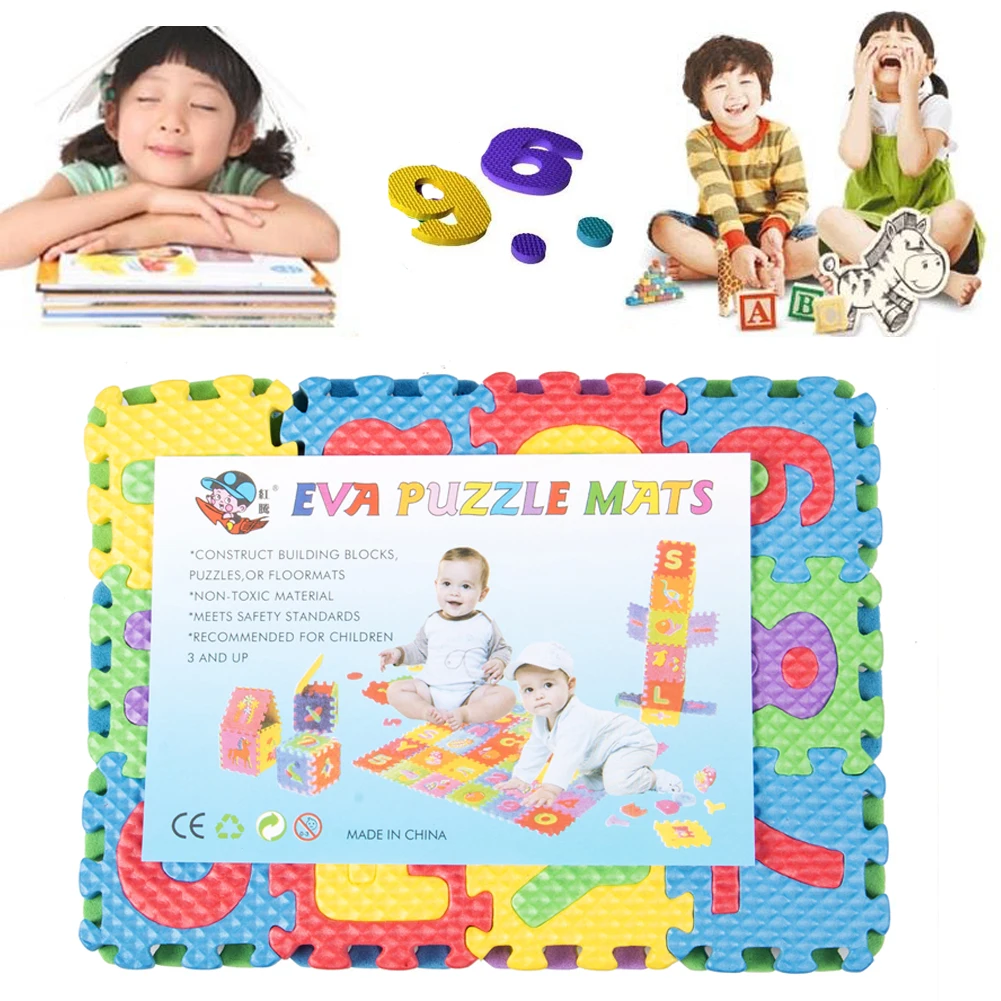 36 шт. Пазлы мягкие Eva пены детские игровые коврики Алфавит цифры ребенок DIY