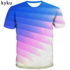 Мужская футболка с абстрактным принтом KYKU, повседневная Яркая футболка с рисунком, лето 2019