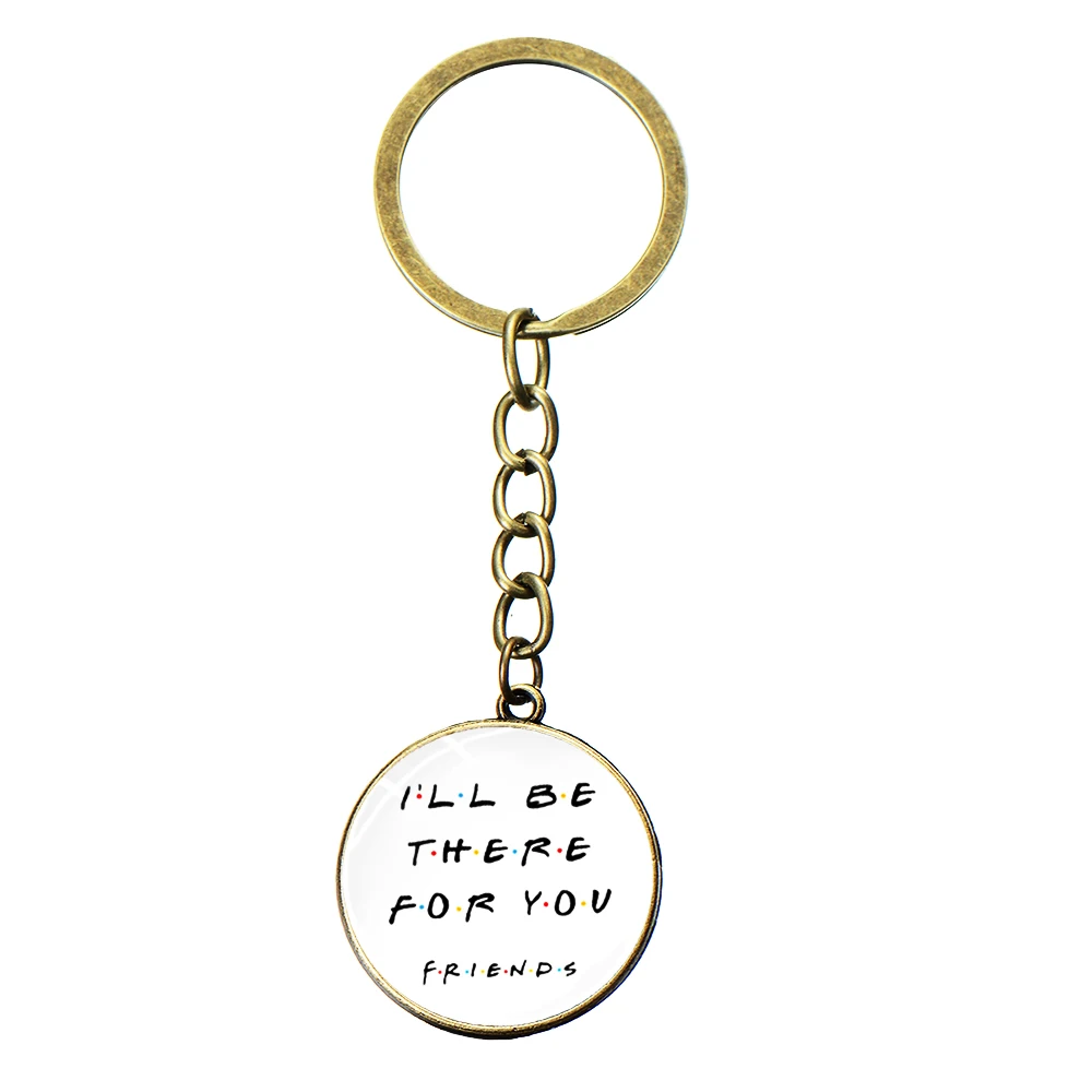 Style 33 SONGDA Newest Friends TV Show Keychain 25th Anniversary Series Cartoon Fun Pattern Glass Dome Pendant Key Chain for Good Friend - Цвет: Style 33