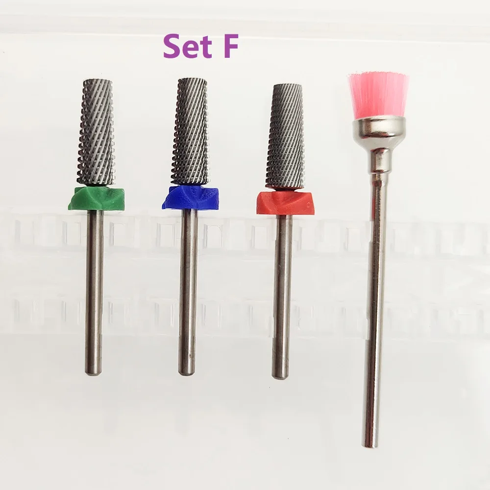 14kinds Box set Safety Tapered Safety Carbide Nail Drill Bits With Cut  Drills Carbide Milling Cutter For Manicure Remove Gel