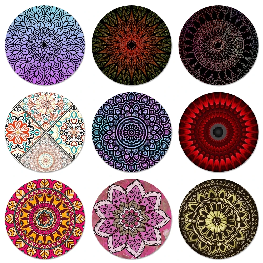 

Художник узоры Мандала значок на булавке значок декоративные Броши Металлические Значки для одежды рюкзак украшение 58 мм