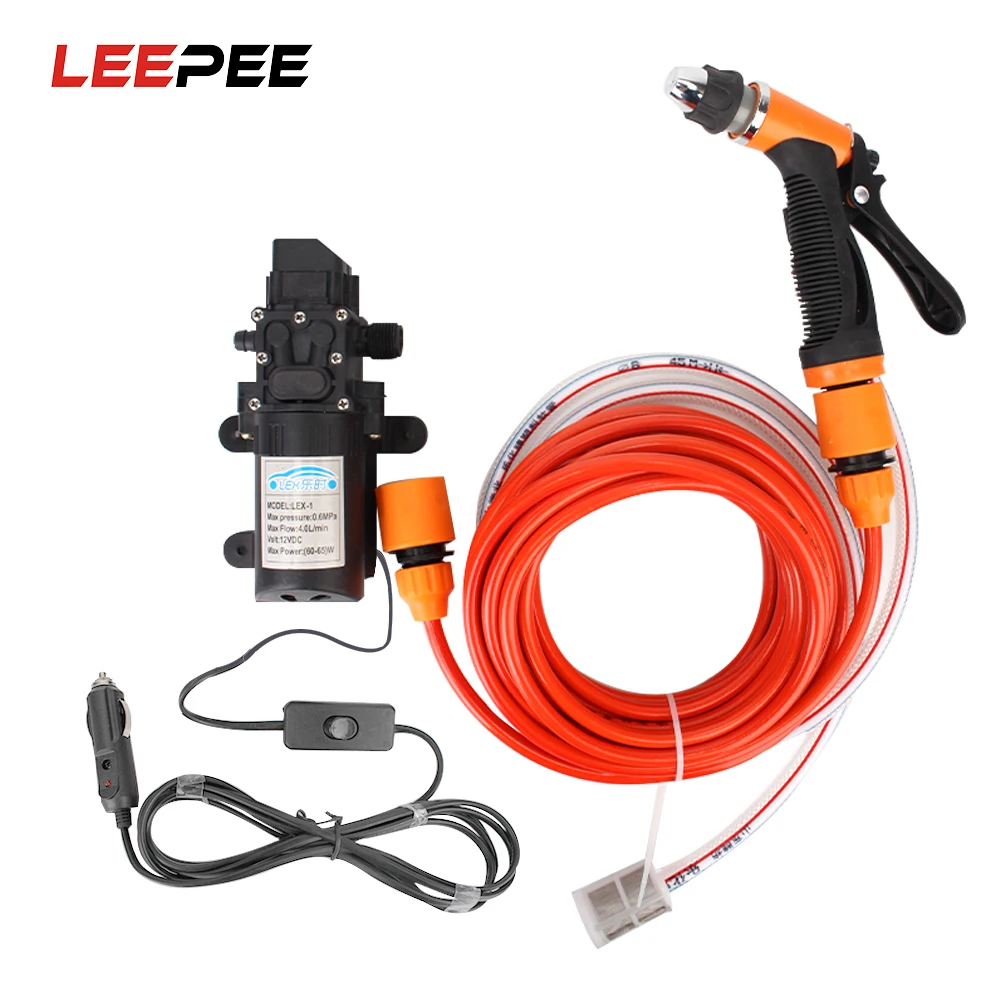 

12V Auto Accessories Washing Cleaning Machine With Adapter Electric Water Pump Washer Hose Set Portable Car High Pressure Gun