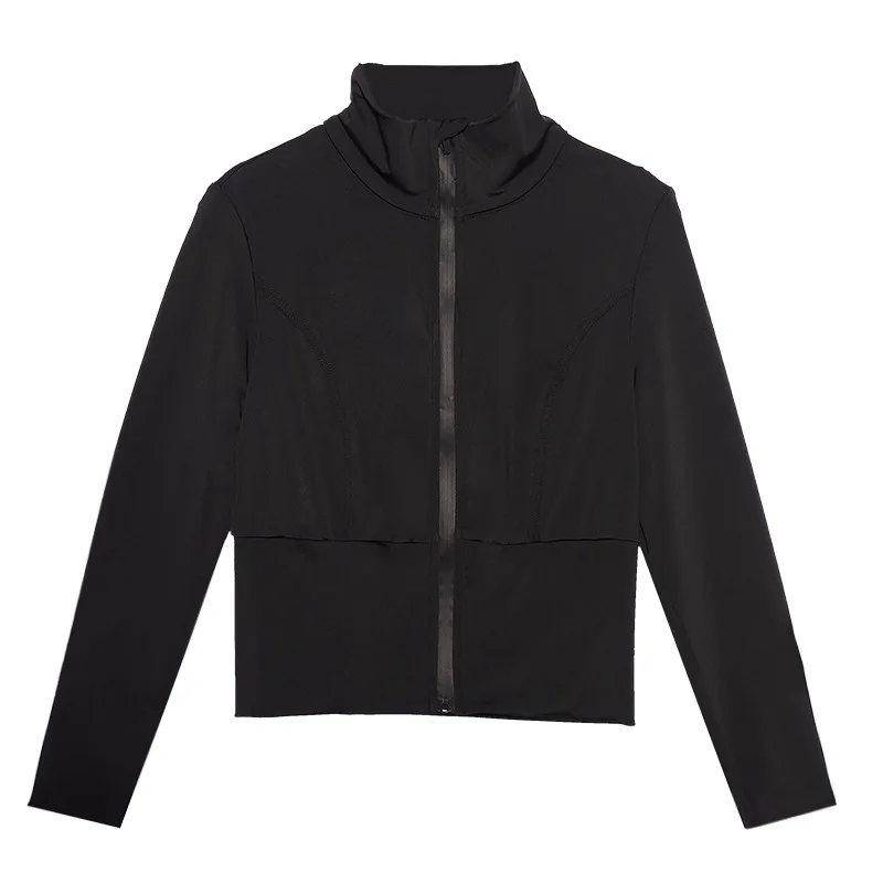 

[EAM] Loose Fit Black Zipper Slim Short Casual Jacket New Lapel Long Sleeve Women Coat Fashion Tide Spring Autumn 2021 1DD7649