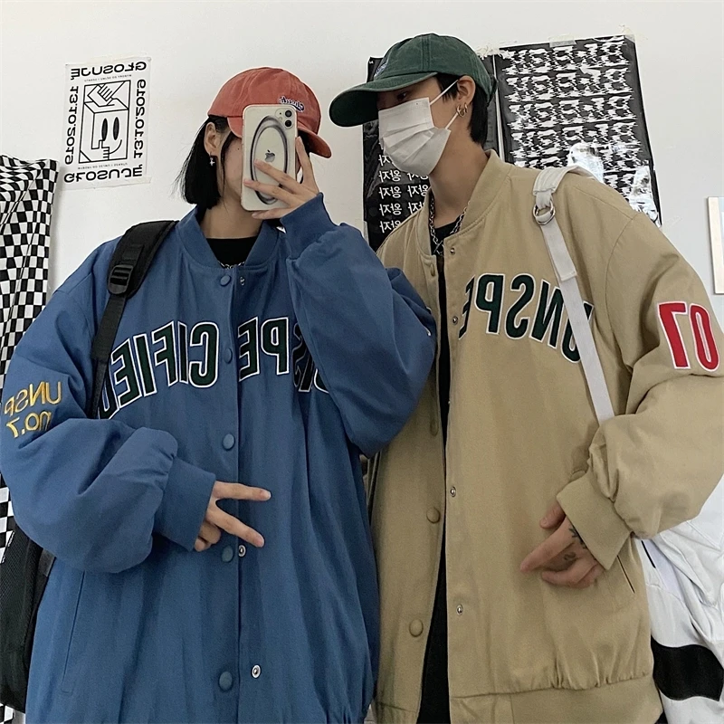 

New Arrival Autumn Winter Retro Letter Embroid Woman Baseball Bomber Jacket Stadium Letterman Unisex Man Bomber Coat Vintage