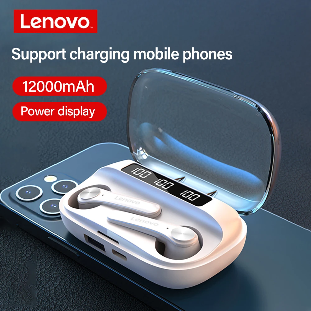 Беспроводная гарнитура Lenovo TWS Bluetooth 5 0 наушники QT81 стерео звук сенсорная кнопка 1200