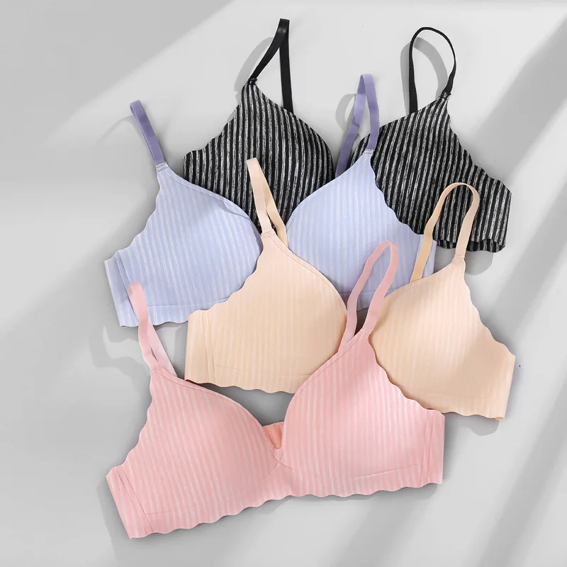 Новые летние в полоску без рукавов женское нижнее белье косточек из дышащей