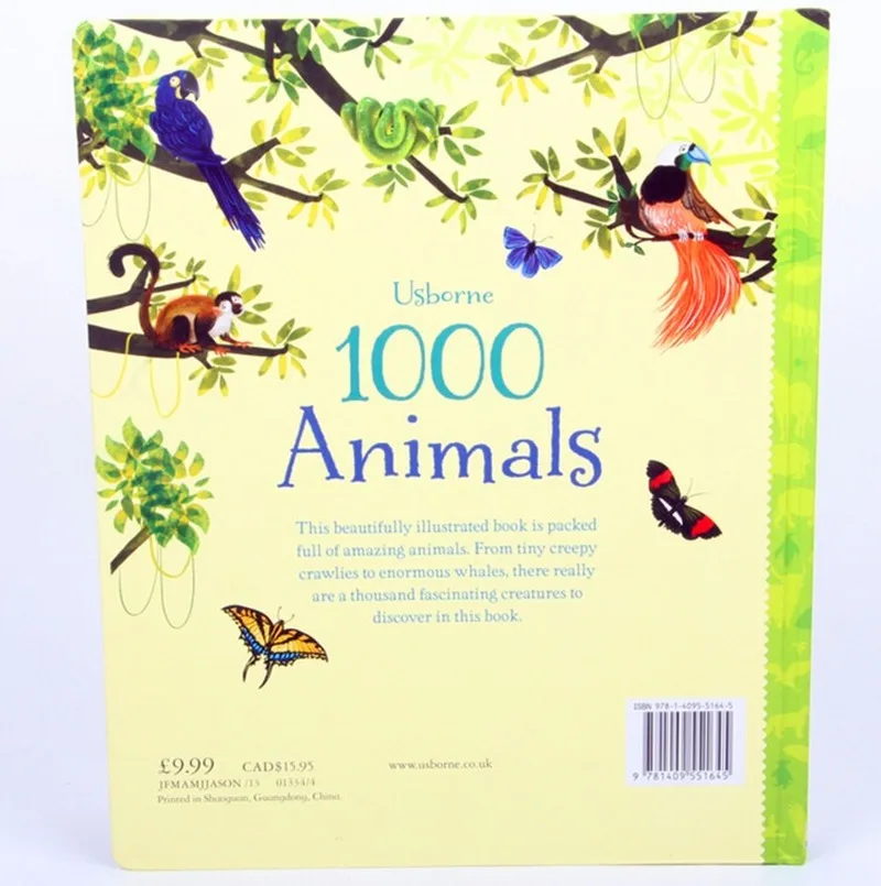 Usborne 1000 животных/под водой английская еда доска для изучения слов книга